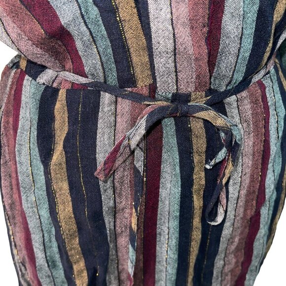 Rails Womens Dress Size Large Multicolor Lola Metallic Wrap Varadero Striped - Picture 6 of 8